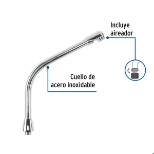 Foset Cuello tipo cobra para mezcladora de fregadero, cromo, Aqua