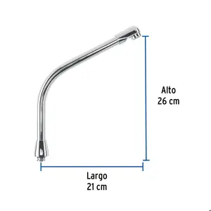 Foset Cuello tipo cobra para mezcladora de fregadero, cromo, Aqua