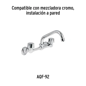 Foset Cuello corto para mezcladora de fregadero, cromo, Aqua
