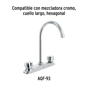Foset Cuello curvo para mezcladora de fregadero, cromo, Aqua