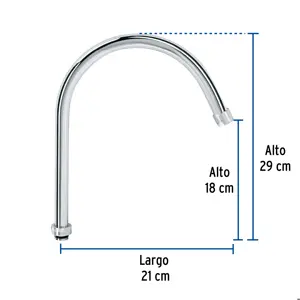 Foset Cuello curvo para mezcladora de fregadero, cromo, Aqua