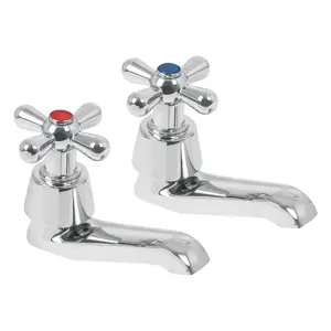 49805 / AQI-11 Foset Juego 2 llaves individuales para lavabo, cromo, cruceta,AQUA