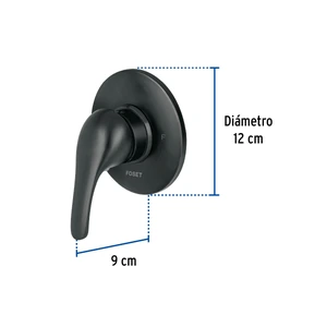 Foset Monomando para regadera, negro, AQUA
