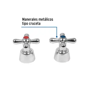 Foset Juego de manerales de cruceta p/lav-fregadero, cromo, Aqua