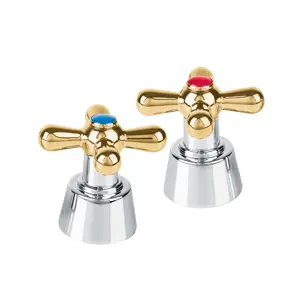 45714 / AQMM-61G Foset Juego de manerales de cruceta p/lav-fregadero,cromo oro,Aqua