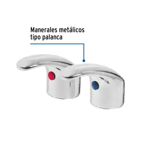 Foset Juego de manerales de palanca p/lav-fregadero, cromo, Aqua