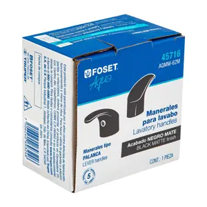 Foset Juego manerales de palanca p/lav-fregadero,negro mate,Aqua