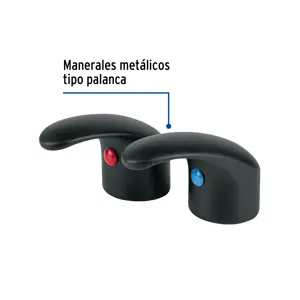 Foset Juego manerales de palanca p/lav-fregadero,negro mate,Aqua