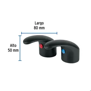 Foset Juego manerales de palanca p/lav-fregadero,negro mate,Aqua
