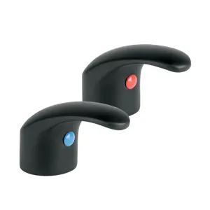 45716 / AQMM-62M Foset Juego manerales de palanca p/lav-fregadero,negro mate,Aqua