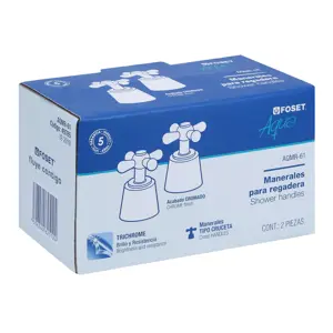 Foset Juego de manerales de cruceta para regadera, cromo, Aqua