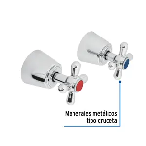 Foset Juego de manerales de cruceta para regadera, cromo, Aqua
