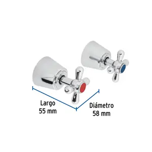 Foset Juego de manerales de cruceta para regadera, cromo, Aqua