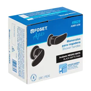 Foset Juego de manerales de palanca para regadera, negro mate,Aqua