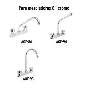 Foset Juego de manerales hexagonales p/lav-fregadero, cromo, Aqua