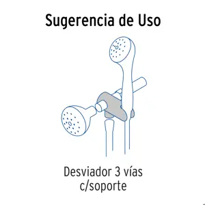 Foset Desviador de 3 vías para brazo con soporte, cromo, Riviera