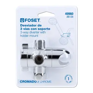 Foset Desviador de 3 vías para brazo con soporte, cromo, Riviera
