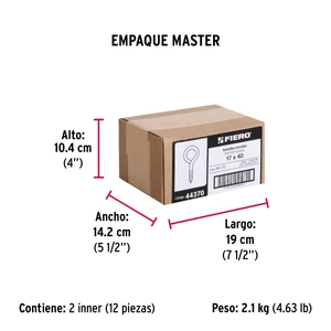Bolsa con 144 armellas cerradas de 17 x 40, Fiero