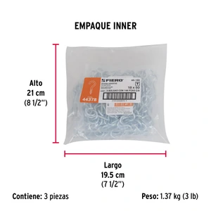 Bolsa con 144 armellas abiertas de 18 x 50, Fiero
