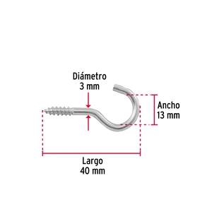 Blíster con 10 armellas abiertas de 18 x 50, Fiero