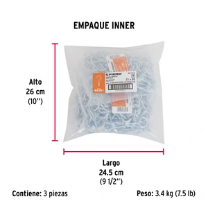 Bolsa con 144 armellas abiertas de 21 x 80, Fiero