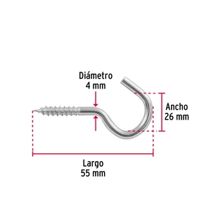 Blíster con 4 armellas abiertas de 21 x 80, Fiero