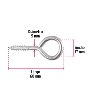 Blíster con 2 armellas cerradas de 22 x 100, Fiero