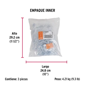 Bolsa con 72 armellas abiertas de 23 x 110, Fiero