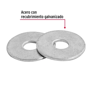 Blíster con 30 arandelas planas de 1/4