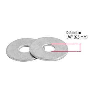 Blíster con 30 arandelas planas de 1/4