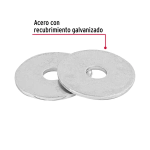 Blíster con 35 arandelas planas de 3/16