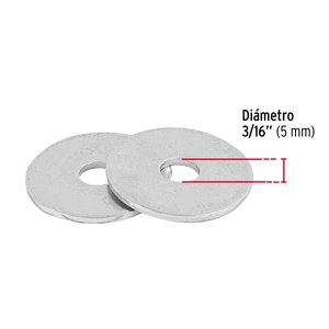 Blíster con 35 arandelas planas de 3/16