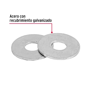 Blíster con 25 arandelas planas de 5/16