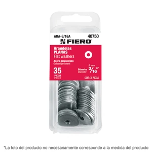 Blíster con 25 arandelas planas de 5/16