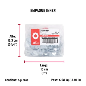 Bolsa con 1 kg de arandelas planas de 5/32