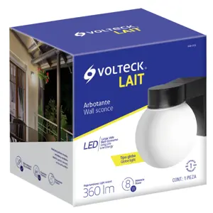 Arbotante de LED 8 W tipo globo luz cálida, Volteck