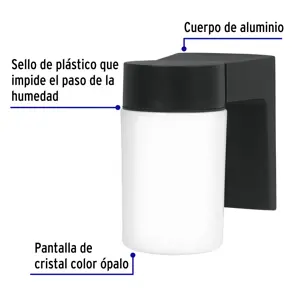 Arbotante de pared tipo vaso, lámpara no incluida, Volteck