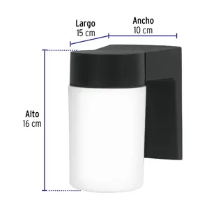 Arbotante de pared tipo vaso, lámpara no incluida, Volteck