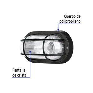 Volteck Arbotante decorativo de ABS, ovalado, lámpara no incluida
