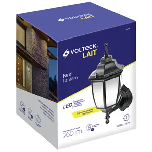 46341 / ARB-101L Arbotante de LED 8 W tipo farol soportado negro, Volteck