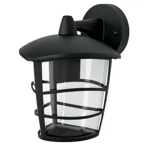 Volteck Arbotante tipo farol moderno suspendido p/exteriores, negro