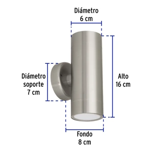Volteck Arbotante satín de LED 10 W de acento 2 spots luz cálida