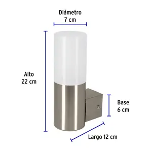 Arbotante decorativo de LED 5 W 1 spot luz cálida, Volteck