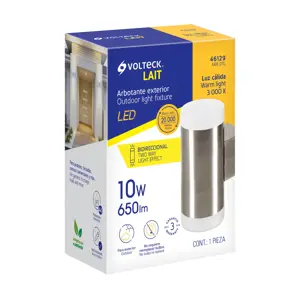 46129 / ARB-211L Arbotante decorativo de LED 10 W 2 spots luz cálida, Volteck