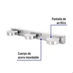Volteck Arbotante decorativo de LED 10 W con 3 spots para baño