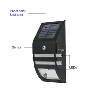 Arbotante solar LED con sensor de luz y movimiento, Volteck