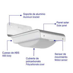 Arbotante solar con sensor de movimiento, 16 LED