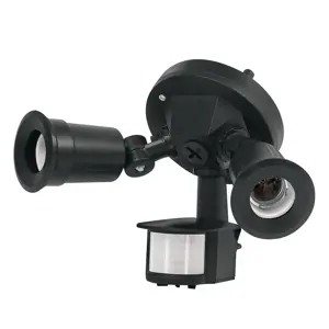 Volteck Arbotante negro c/sensor movimiento, lámparas no incluidas