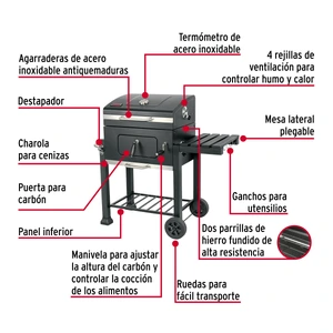 Asador de carbón de 24