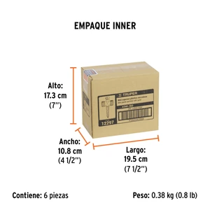 Mini aspersor plástico, dos vias, irrigacion 360°, Truper